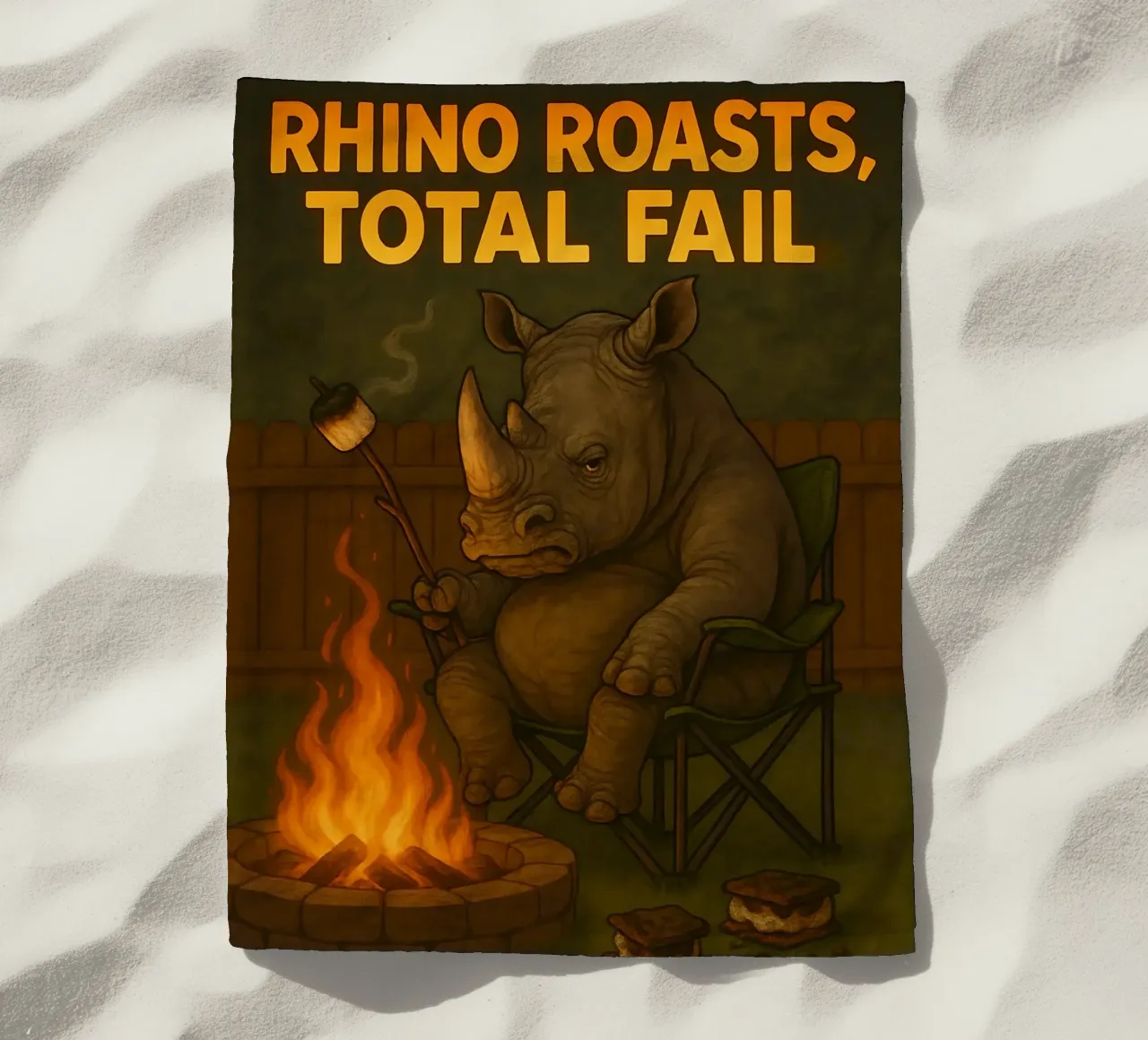 Funny Rhino Meme telo mare da Funny Humor Art