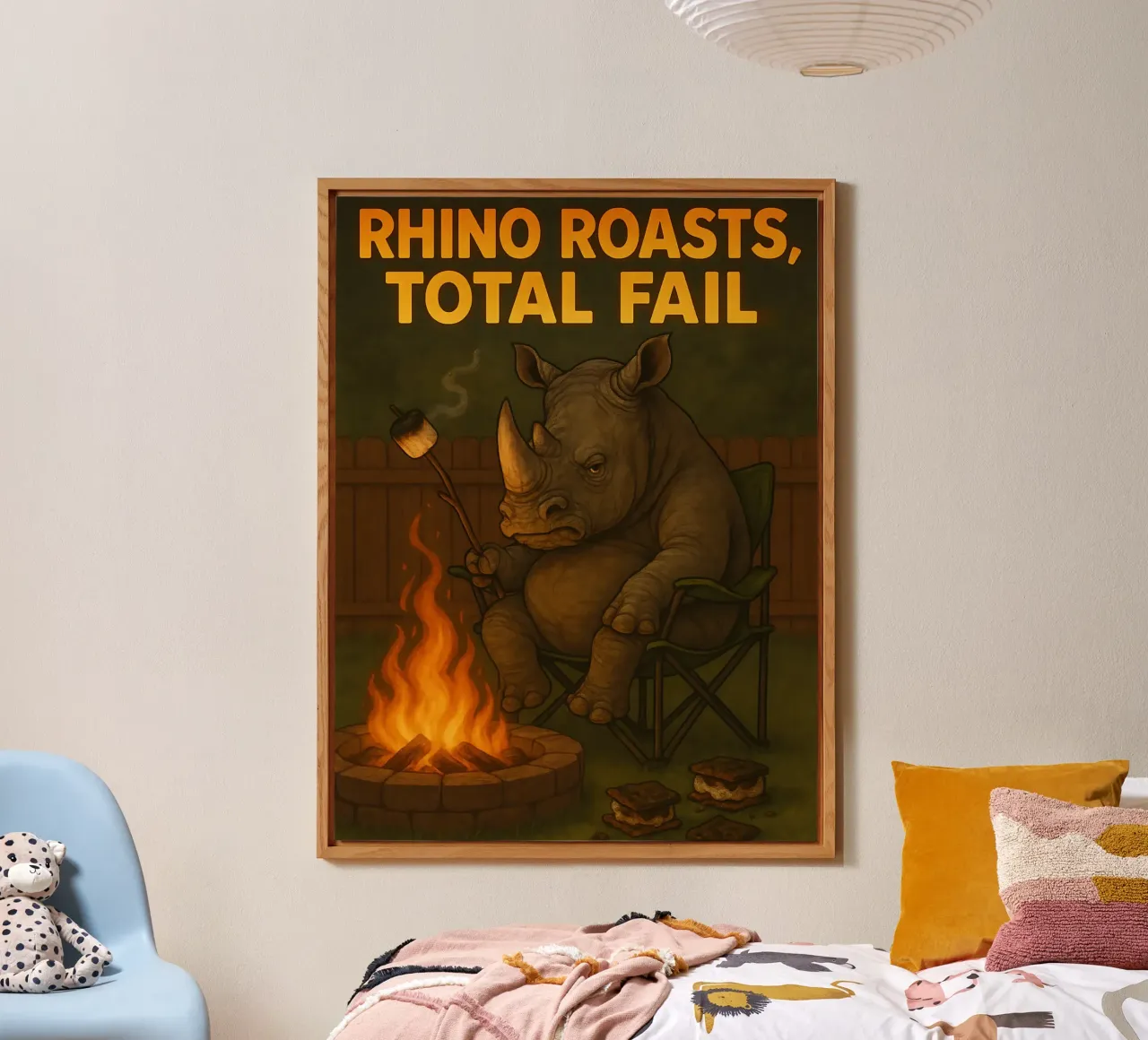 Funny Rhino Meme alluminio dibond da Funny Humor Art