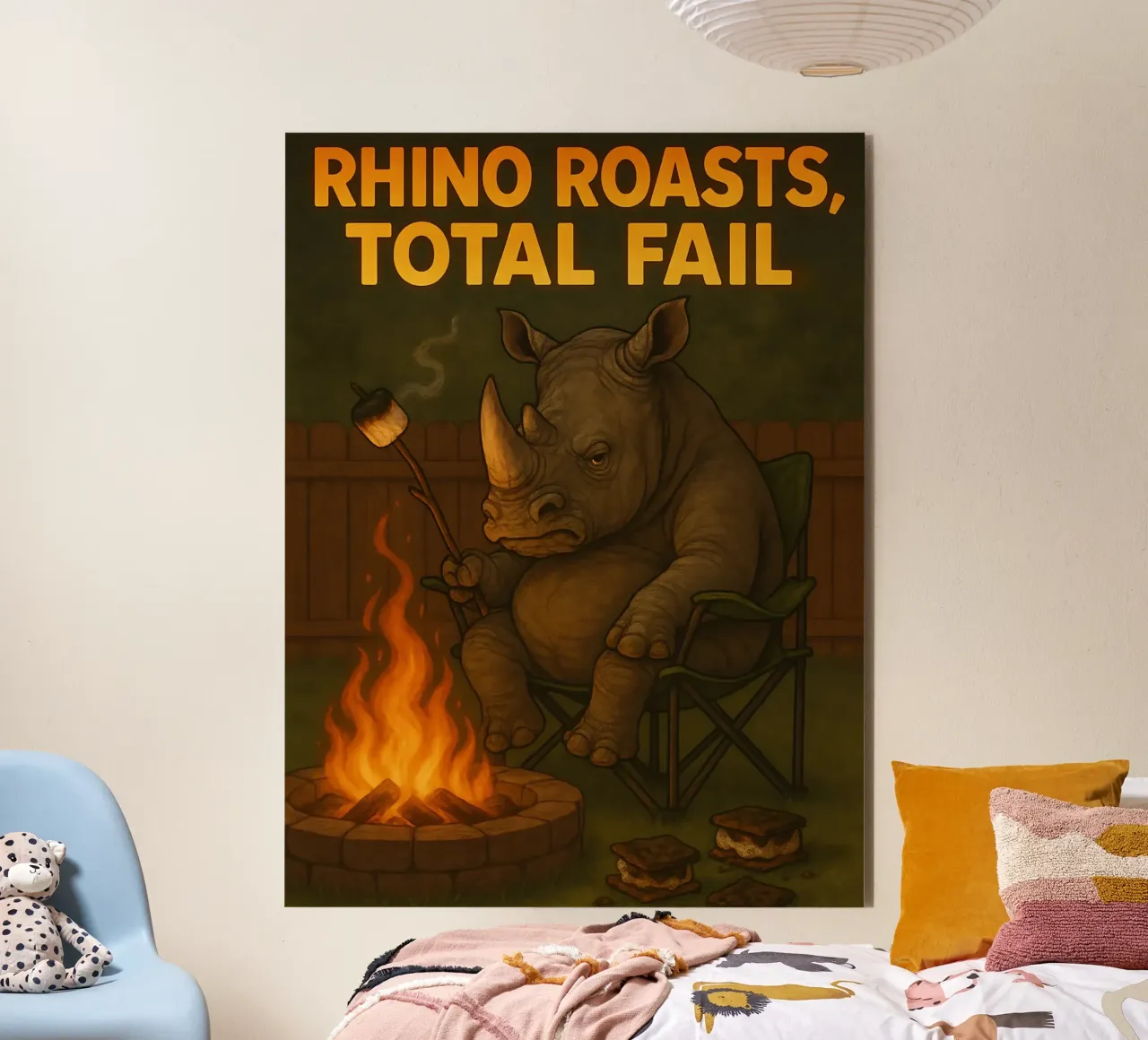 Funny Rhino Meme alluminio dibond da Funny Humor Art