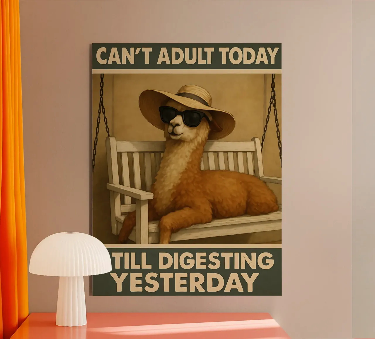 Funny Alpaca Meme alluminio dibond da Funny Humor Art