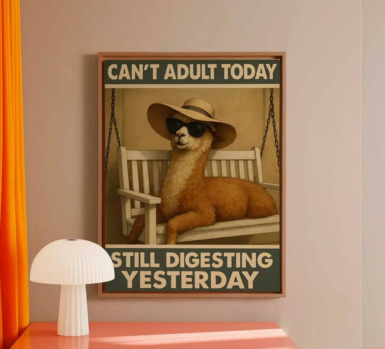 Funny Alpaca Meme tela con Cornice a cassetta da Funny Humor Art