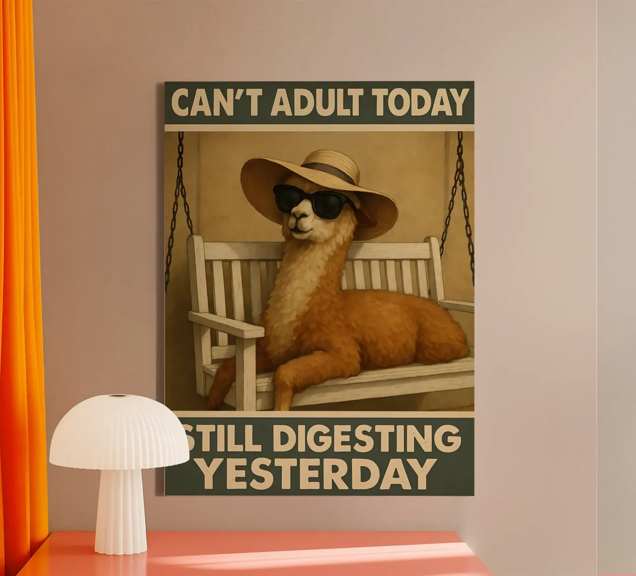 Funny Alpaca Meme tela con Cornice a cassetta da Funny Humor Art