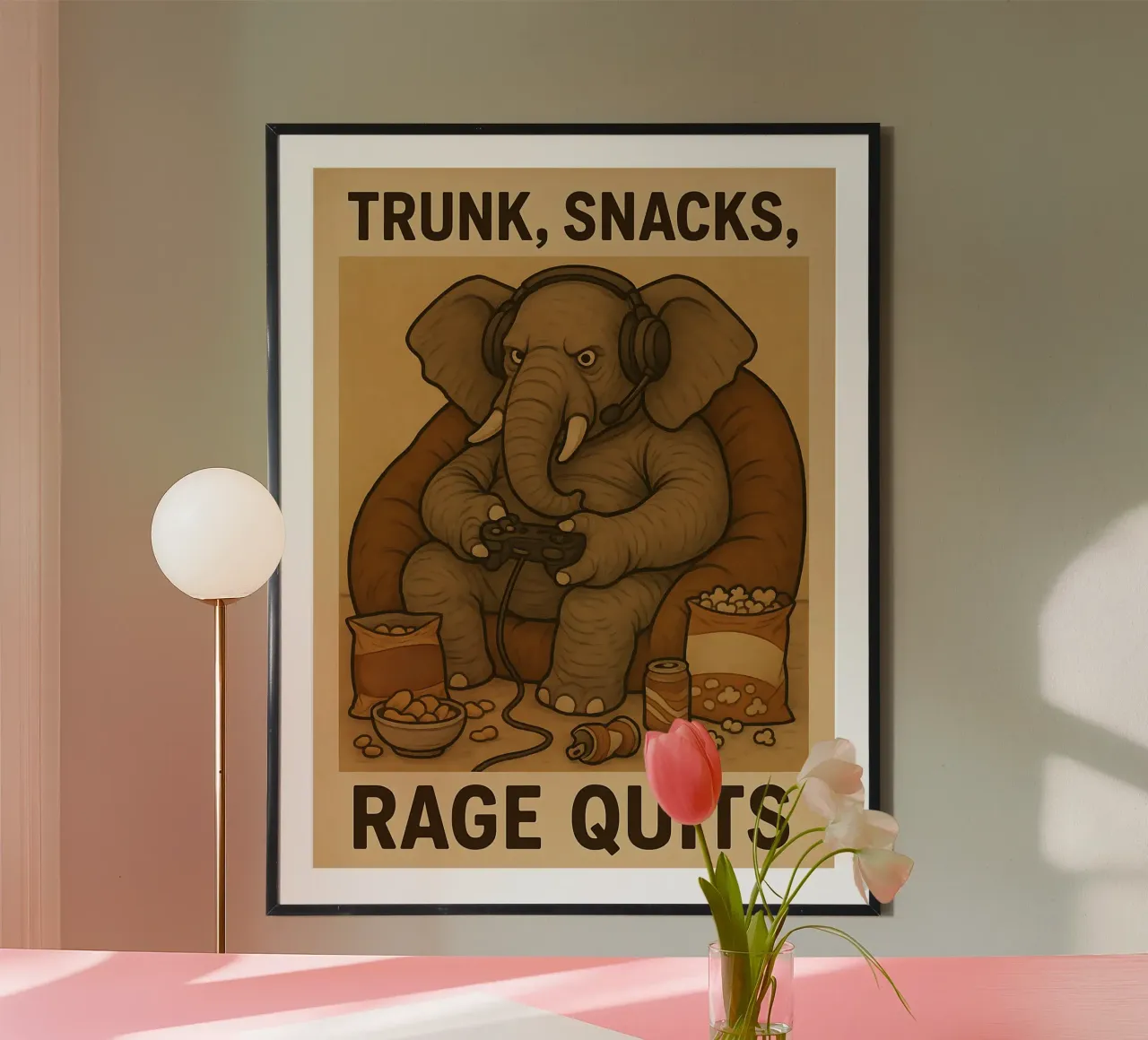 Meme divertente sull'elefante poster da Funny Humor Art