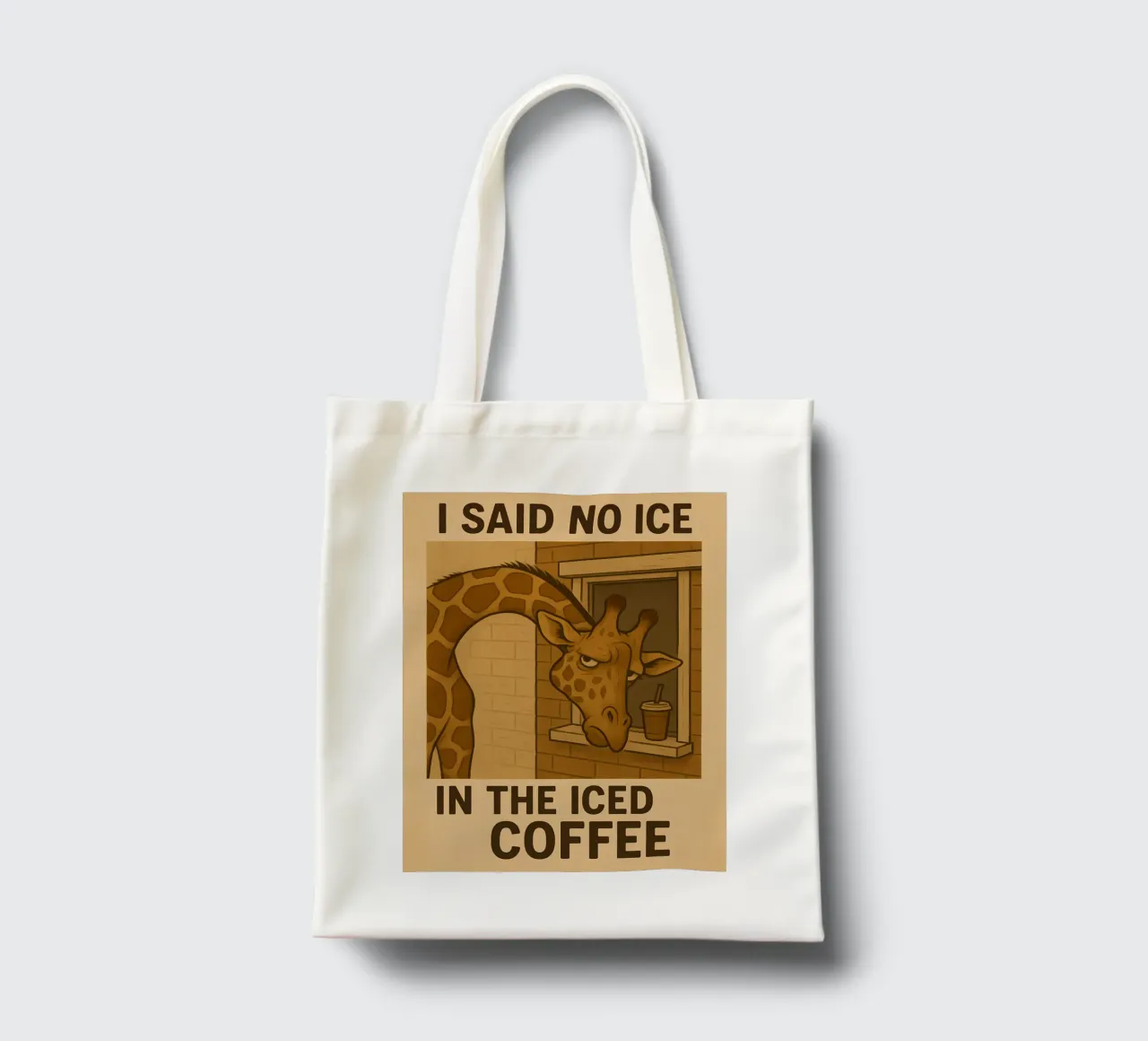 Jirafa divertida Meme tote bag de Funny Humor Art