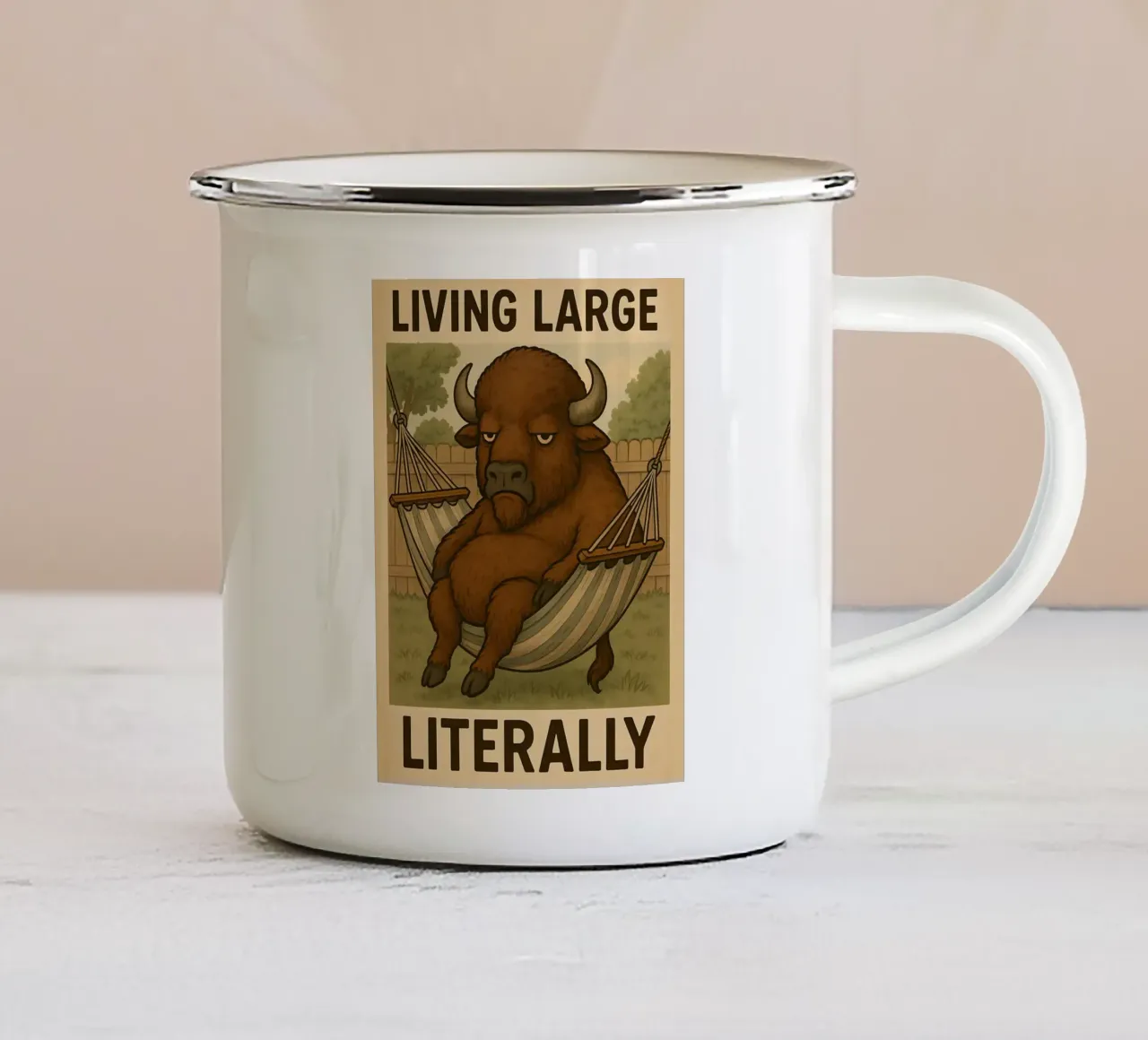 Meme divertente sulle bufale tazza in smalto da Funny Humor Art