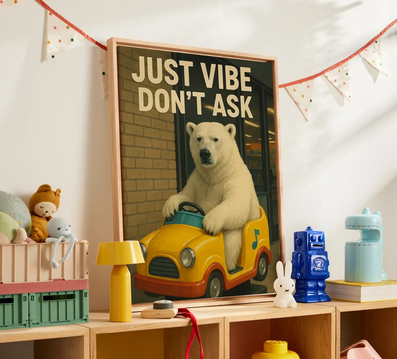 Grappige ijsbeer meme canvas met Baklijst van Funny Humor Art