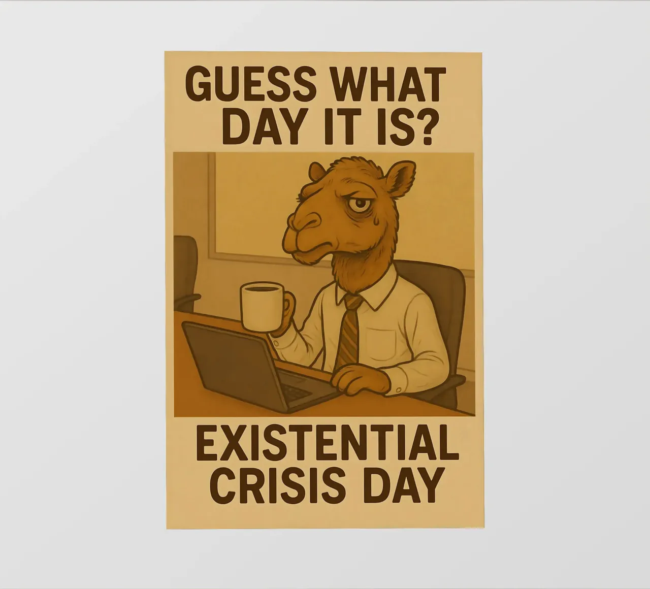 Funny Camel Meme pellicola backlit da Funny Humor Art