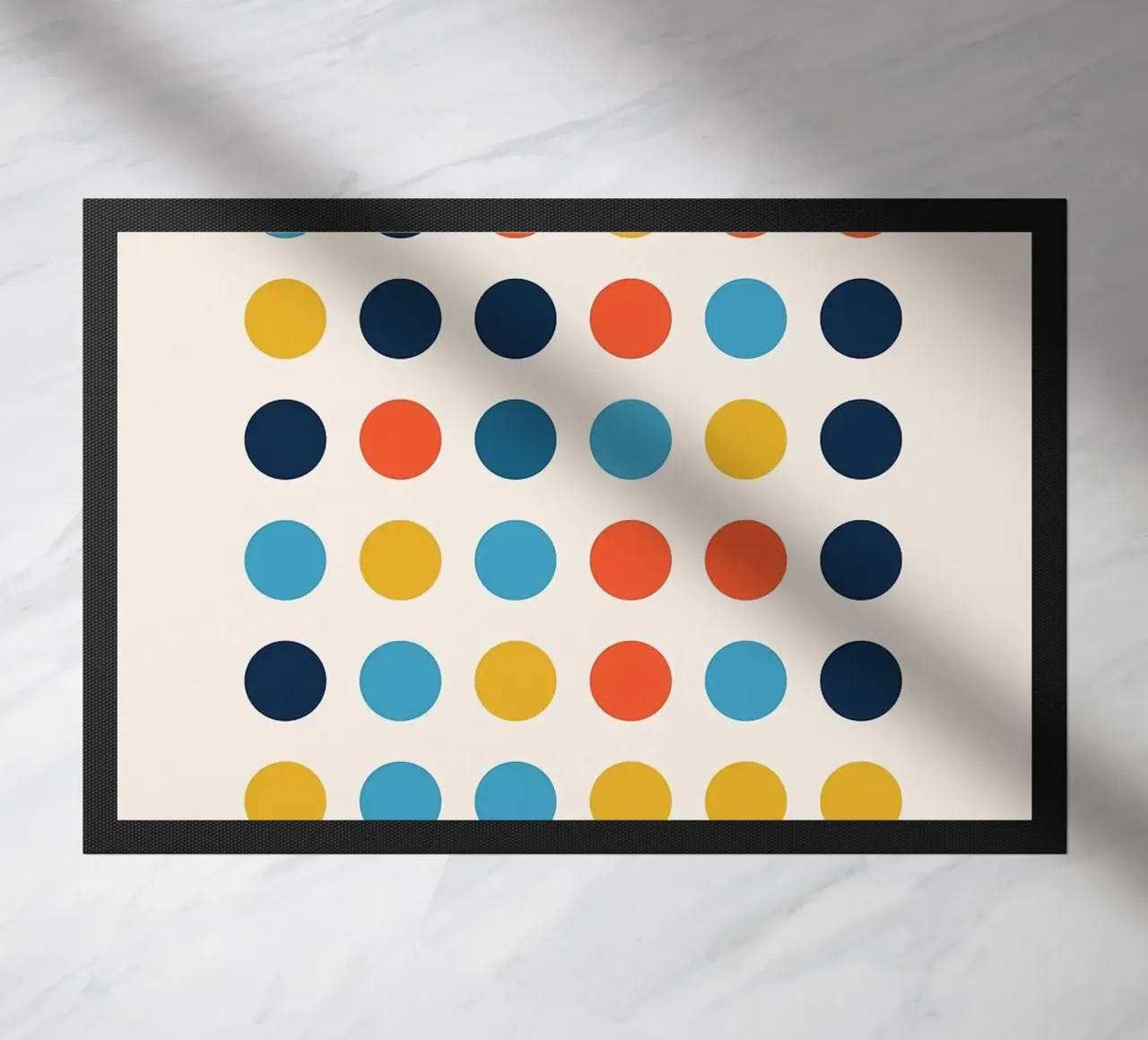 circles dots grid pattern doormat by Janine P McGuire