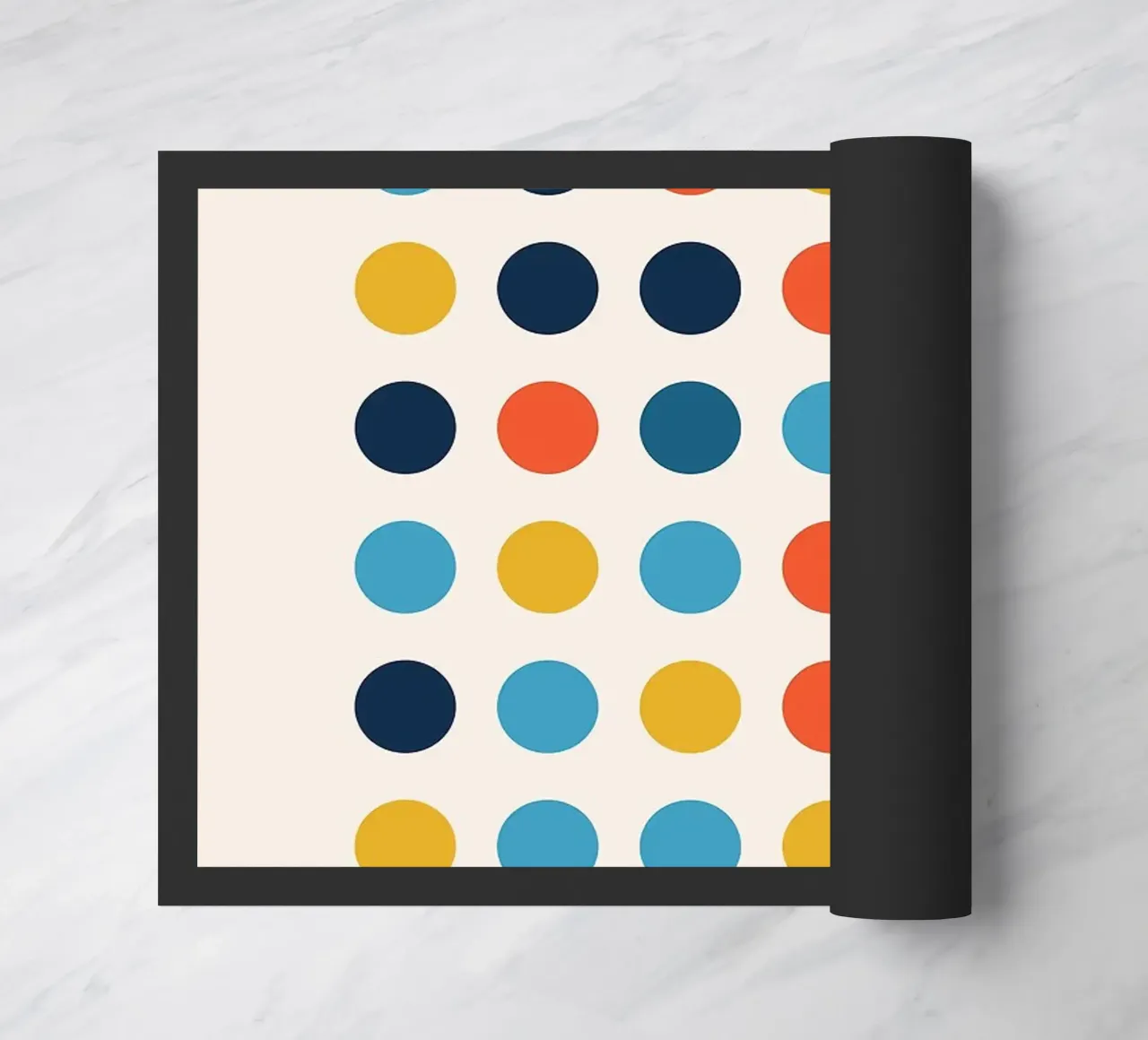 circles dots grid pattern doormat by Janine P McGuire