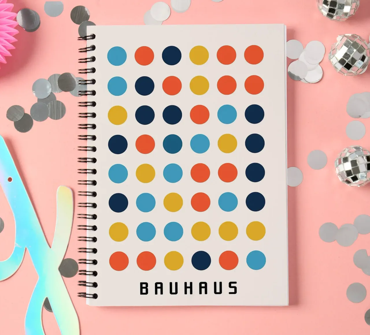circles dots grid pattern spiral notebook by Janine P McGuire