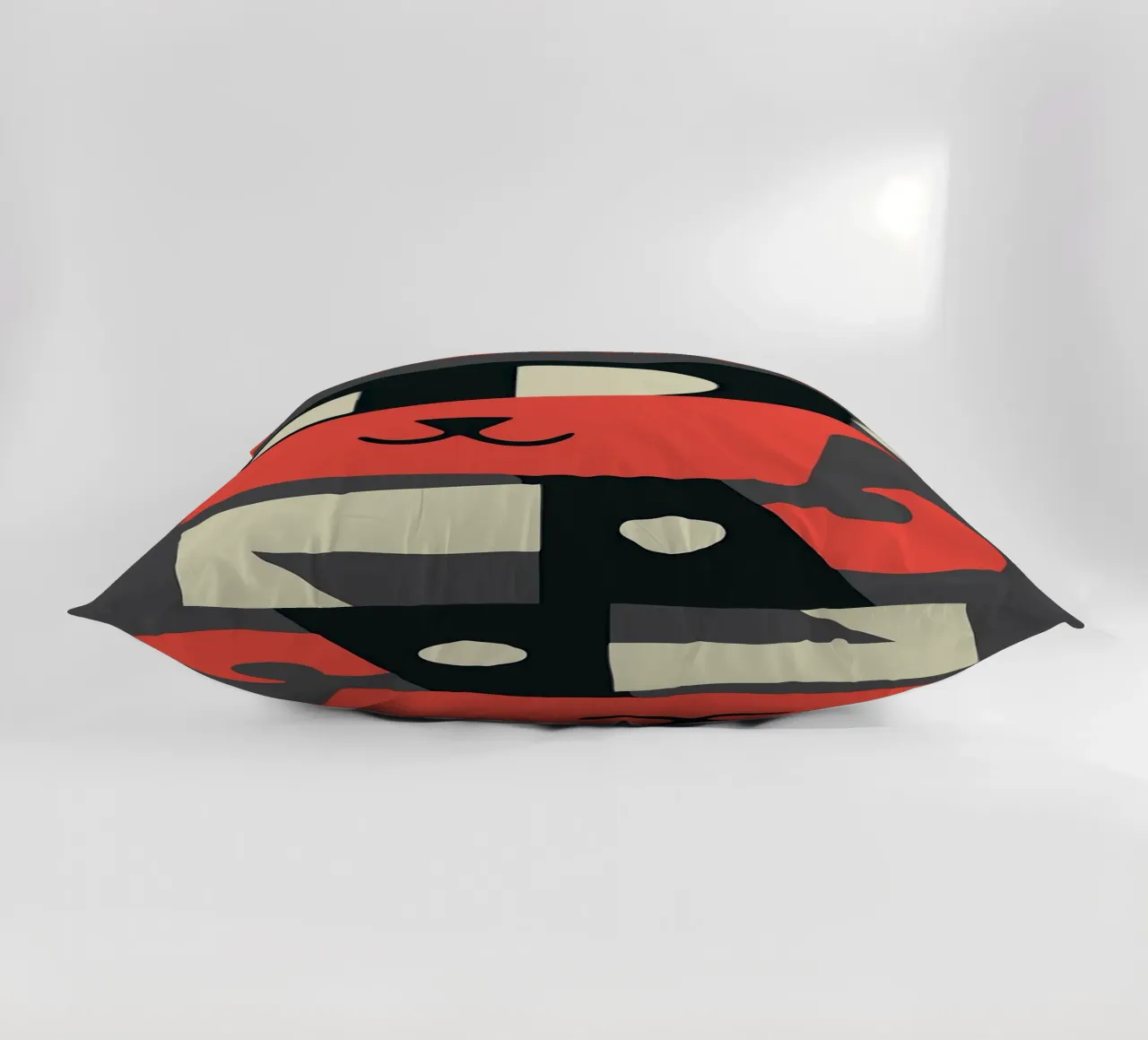 gatto forme geometriche sciarpa rossa cuscino da Janine P McGuire