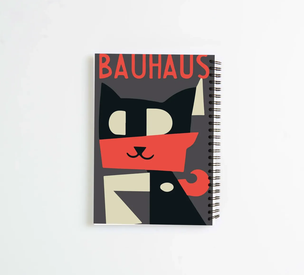 gatto forme geometriche sciarpa rossa diario ad anelli da Janine P McGuire