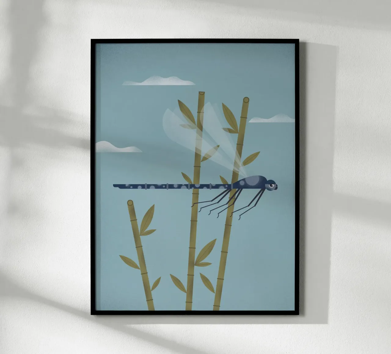 Les Petites Bestioles - Libellula in volo poster con telaio in alluminio da 2fevrierArtStudio