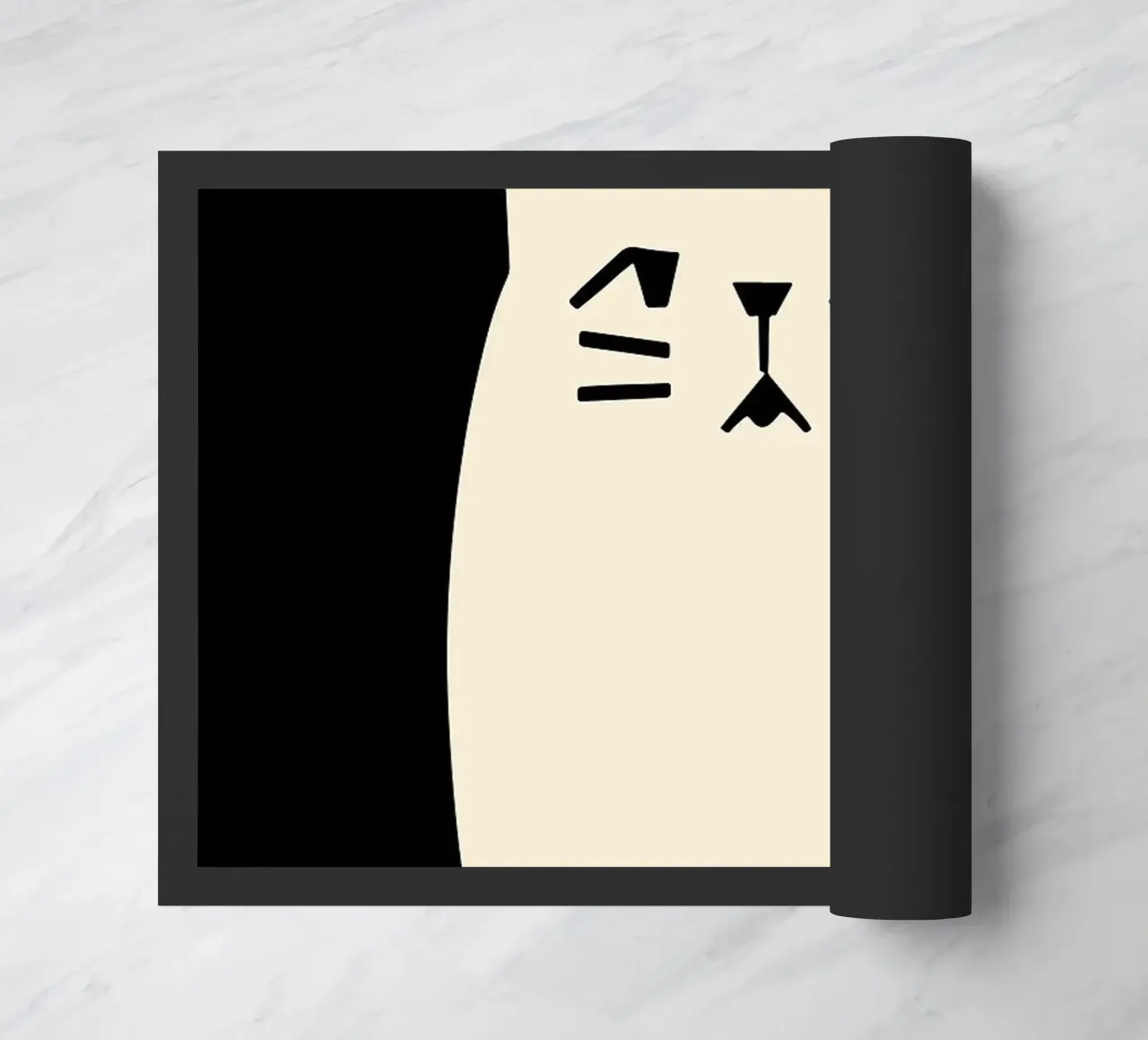 lettere di testo gatto arancione zerbino da Purrfect Whiskers Art