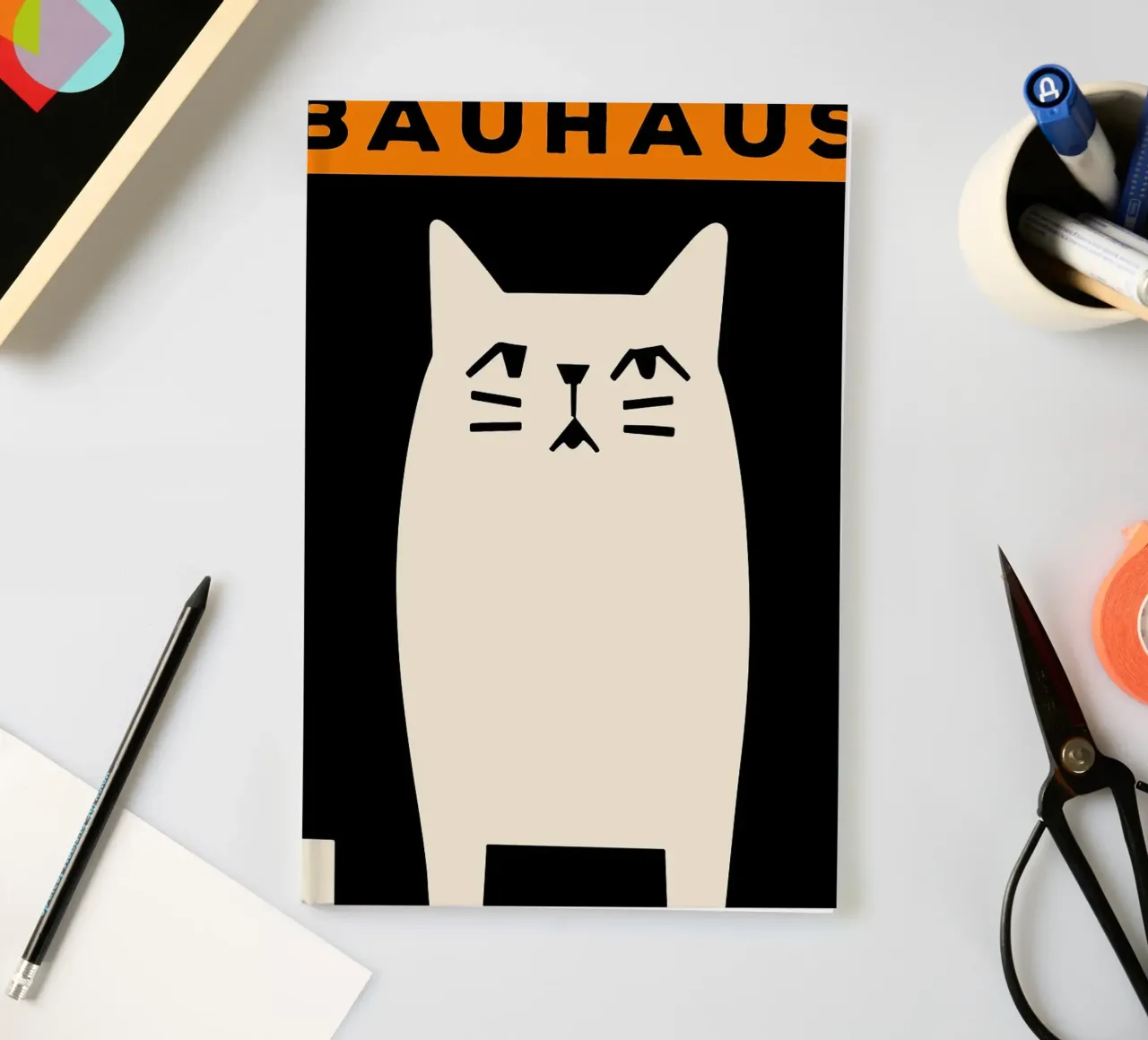 cat text letters orange notebook by Purrfect Whiskers Art