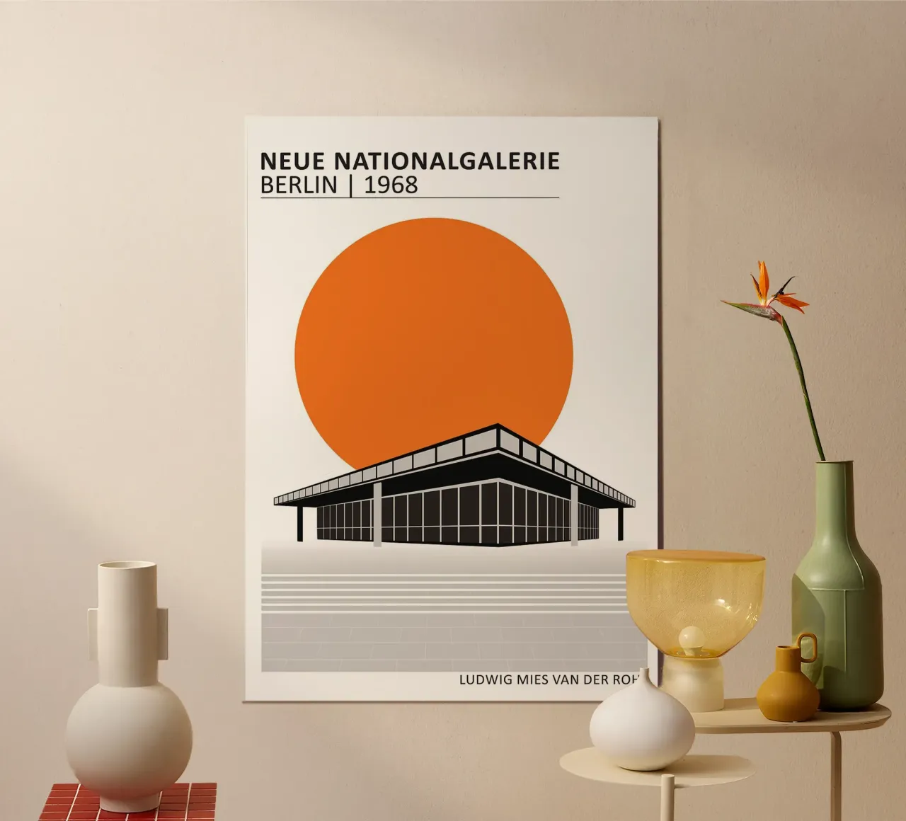 nuova galleria nazionale museo di berlino poster da Purrfect Whiskers Art