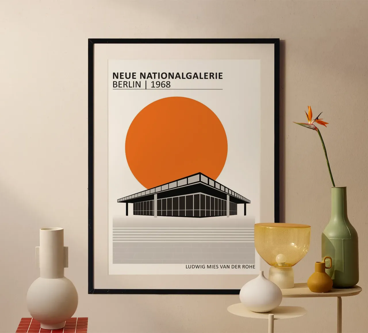 nuova galleria nazionale museo di berlino poster da Purrfect Whiskers Art