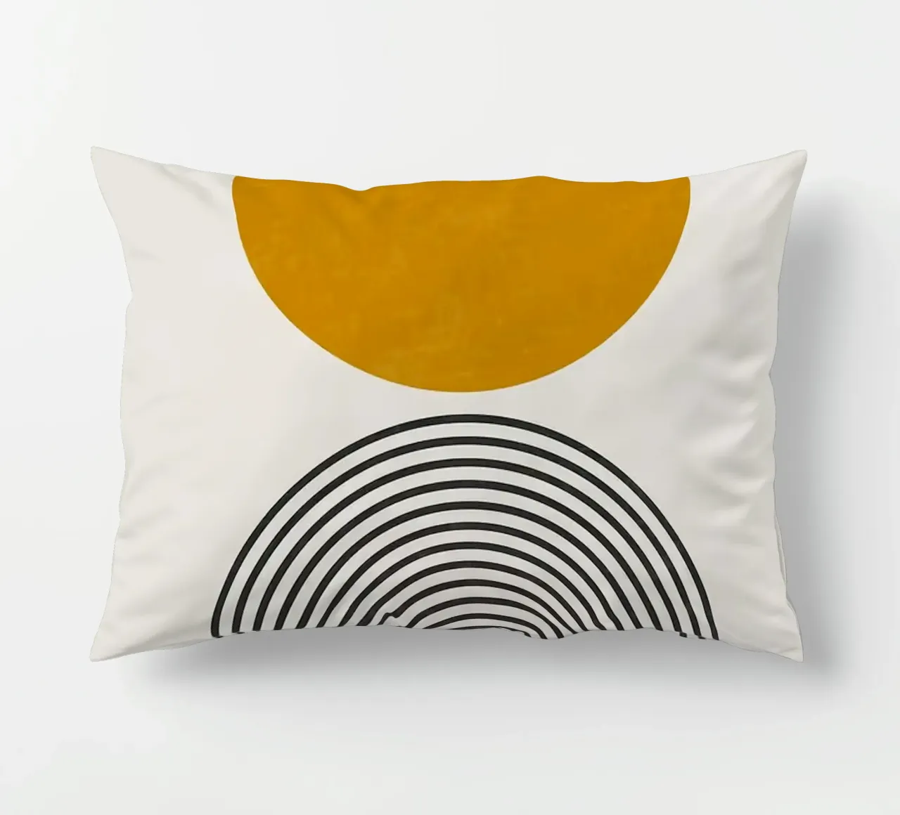 circle semicircle arc lines decorative cushion by Purrfect Whiskers Art
