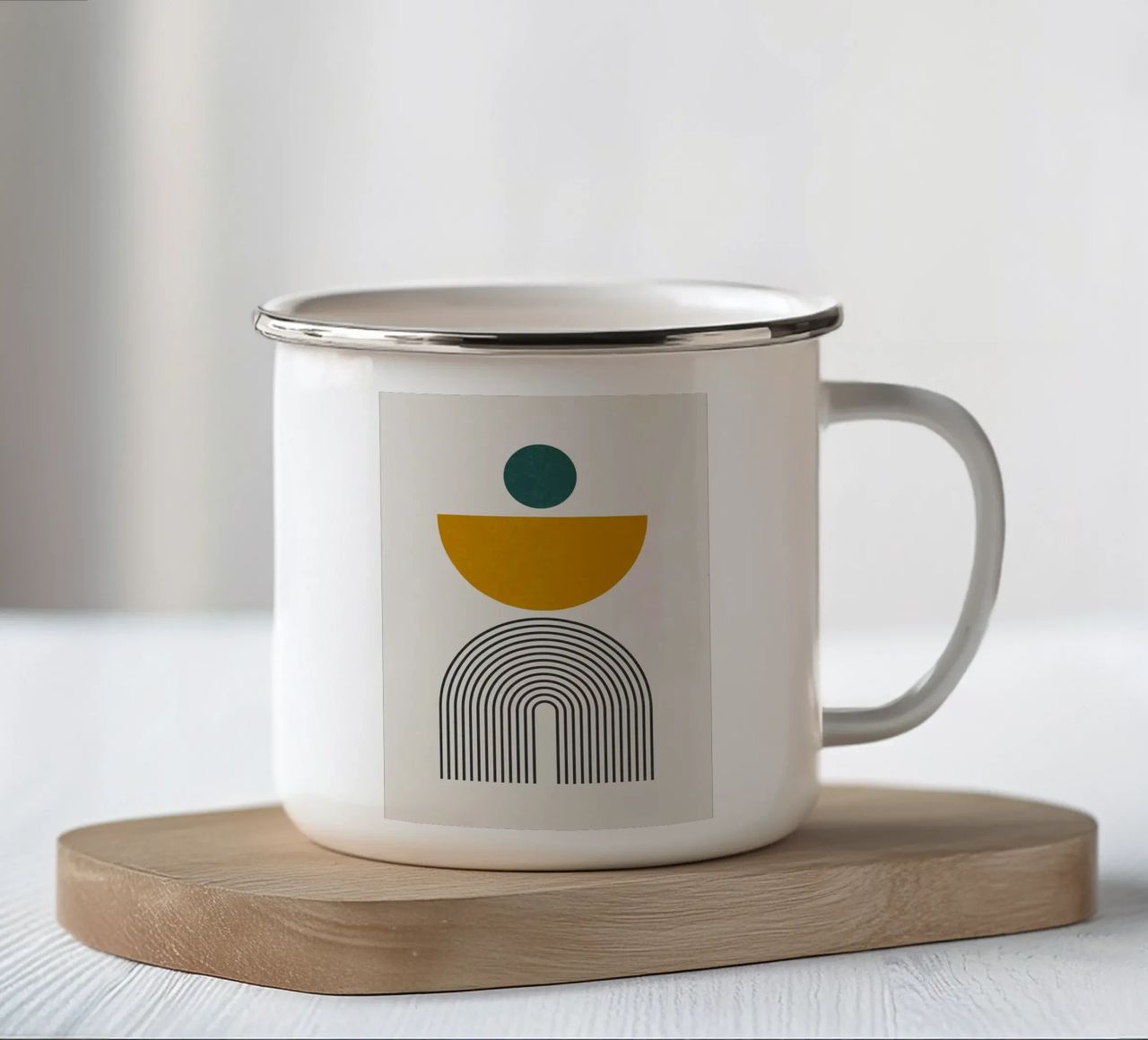 semicerchio cerchio linee d'arco tazza in smalto da Purrfect Whiskers Art