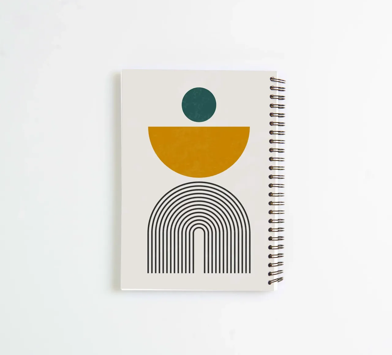 circle semicircle arc lines spiral notebook by Purrfect Whiskers Art