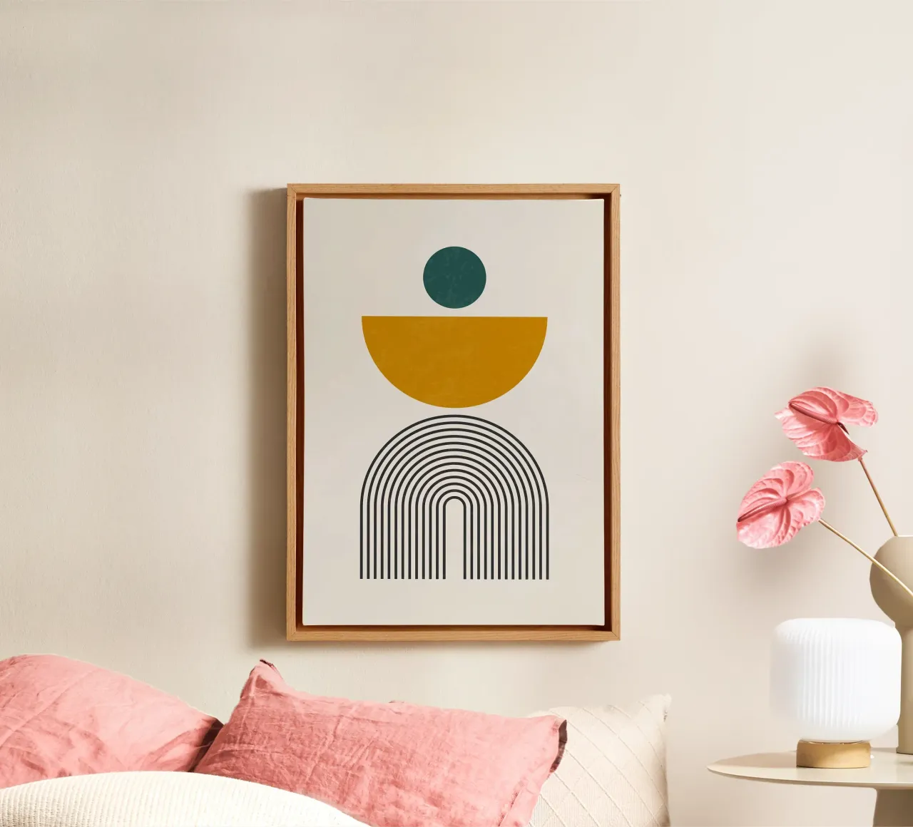 circle semicircle arc lines canvas by Purrfect Whiskers Art