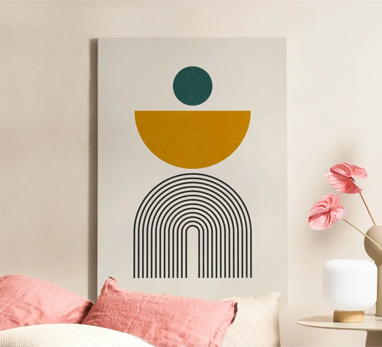 circle semicircle arc lines canvas by Purrfect Whiskers Art
