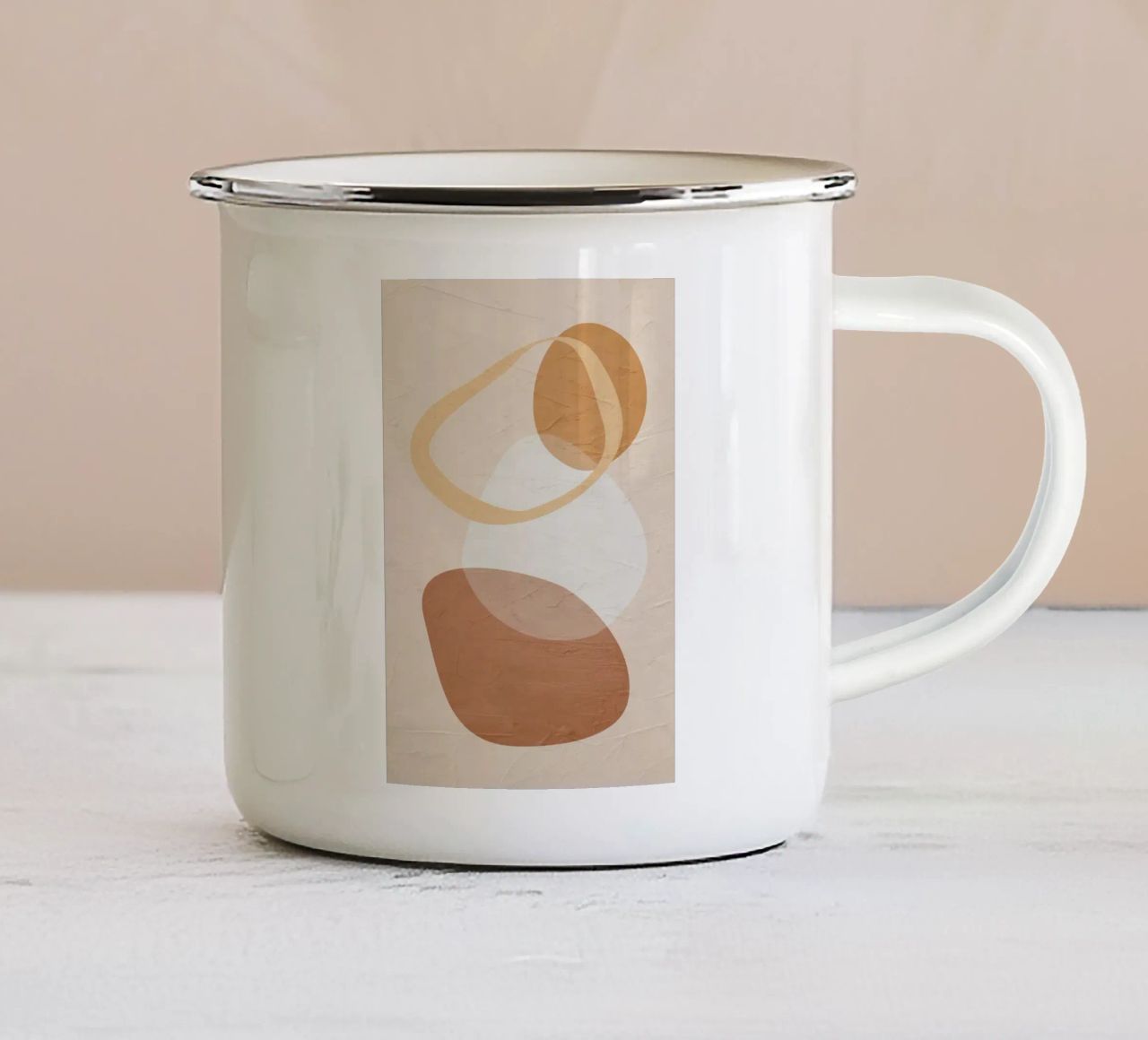 forme astratte forme geometriche tazza in smalto da Purrfect Whiskers Art