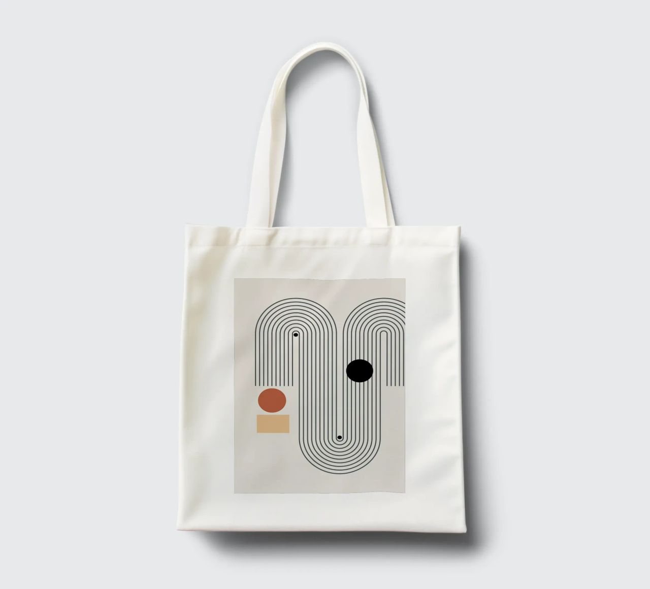 forme geometriche modelli di linee cerchi archi borsa in juta da Purrfect Whiskers Art