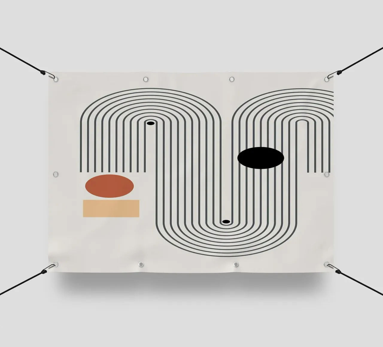 forme geometriche modelli di linee cerchi archi telo in pvc da Purrfect Whiskers Art