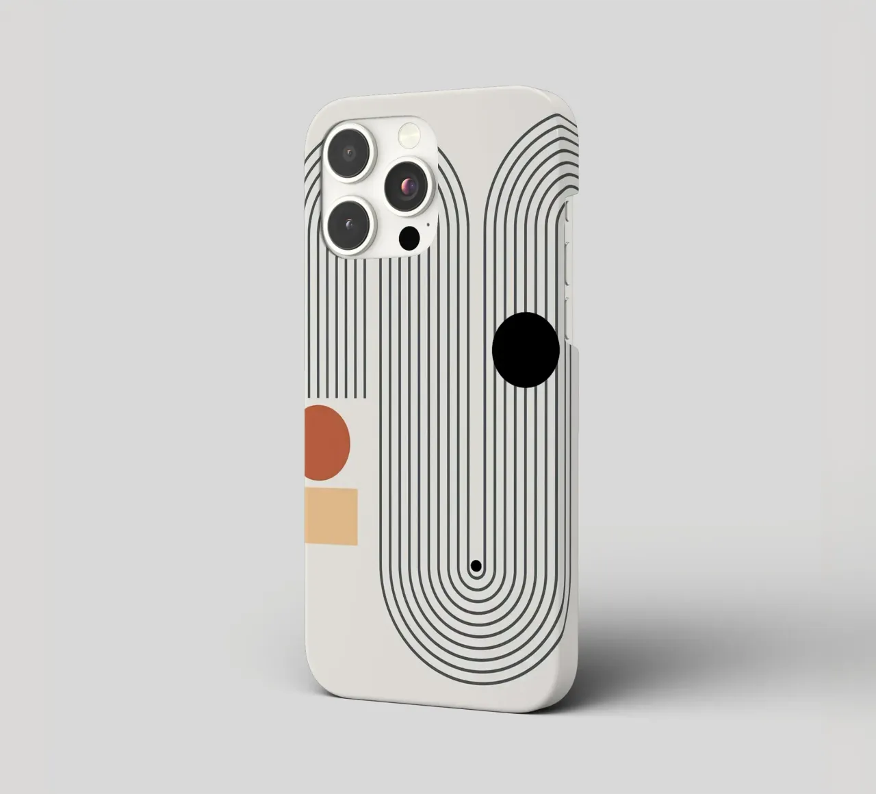 geometric shapes line patterns circles arcs iphone case by Purrfect Whiskers Art