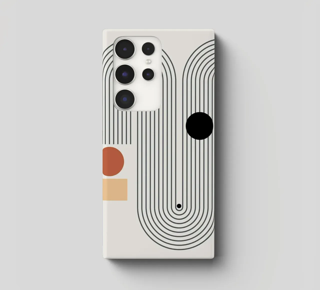 geometric shapes line patterns circles arcs samsung phone case by Purrfect Whiskers Art