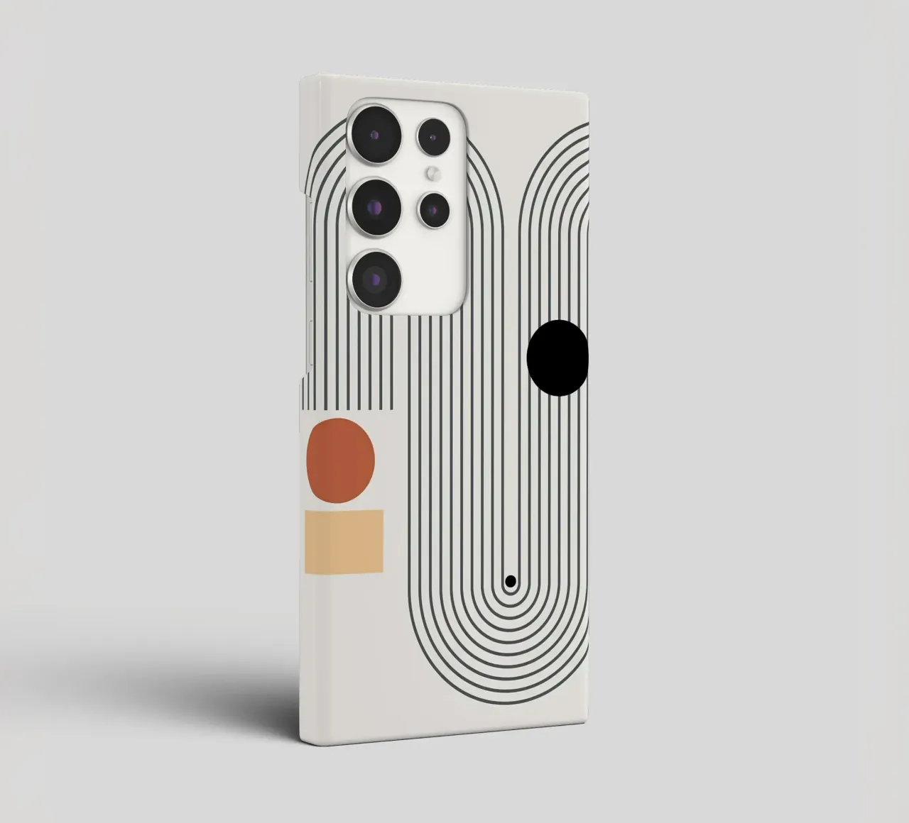 geometric shapes line patterns circles arcs samsung phone case by Purrfect Whiskers Art