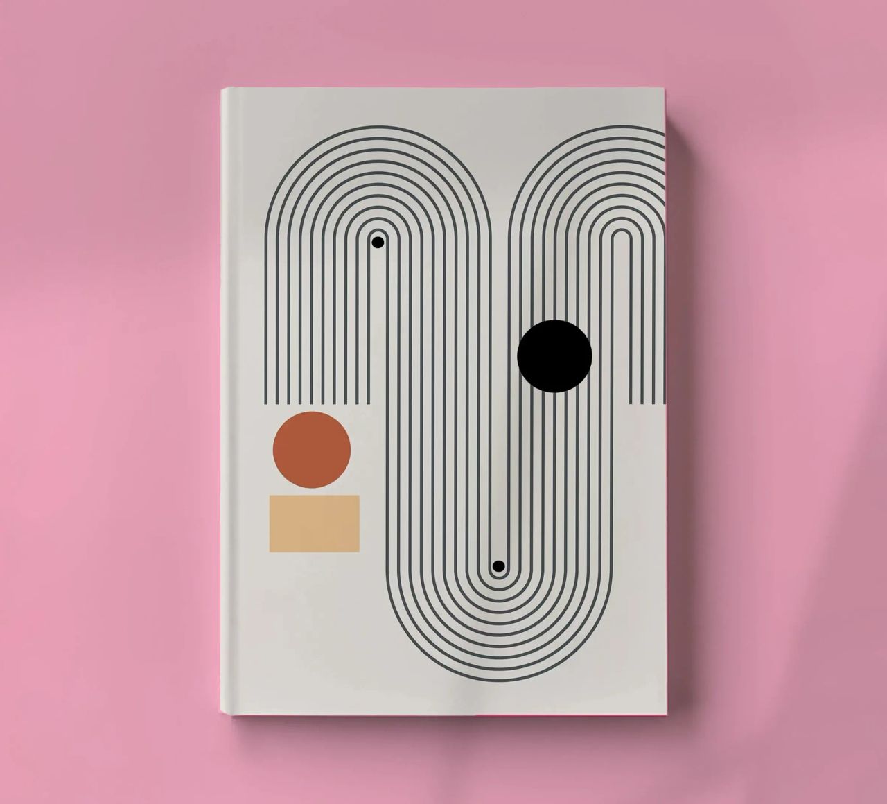 geometric shapes line patterns circles arcs notebook by Purrfect Whiskers Art