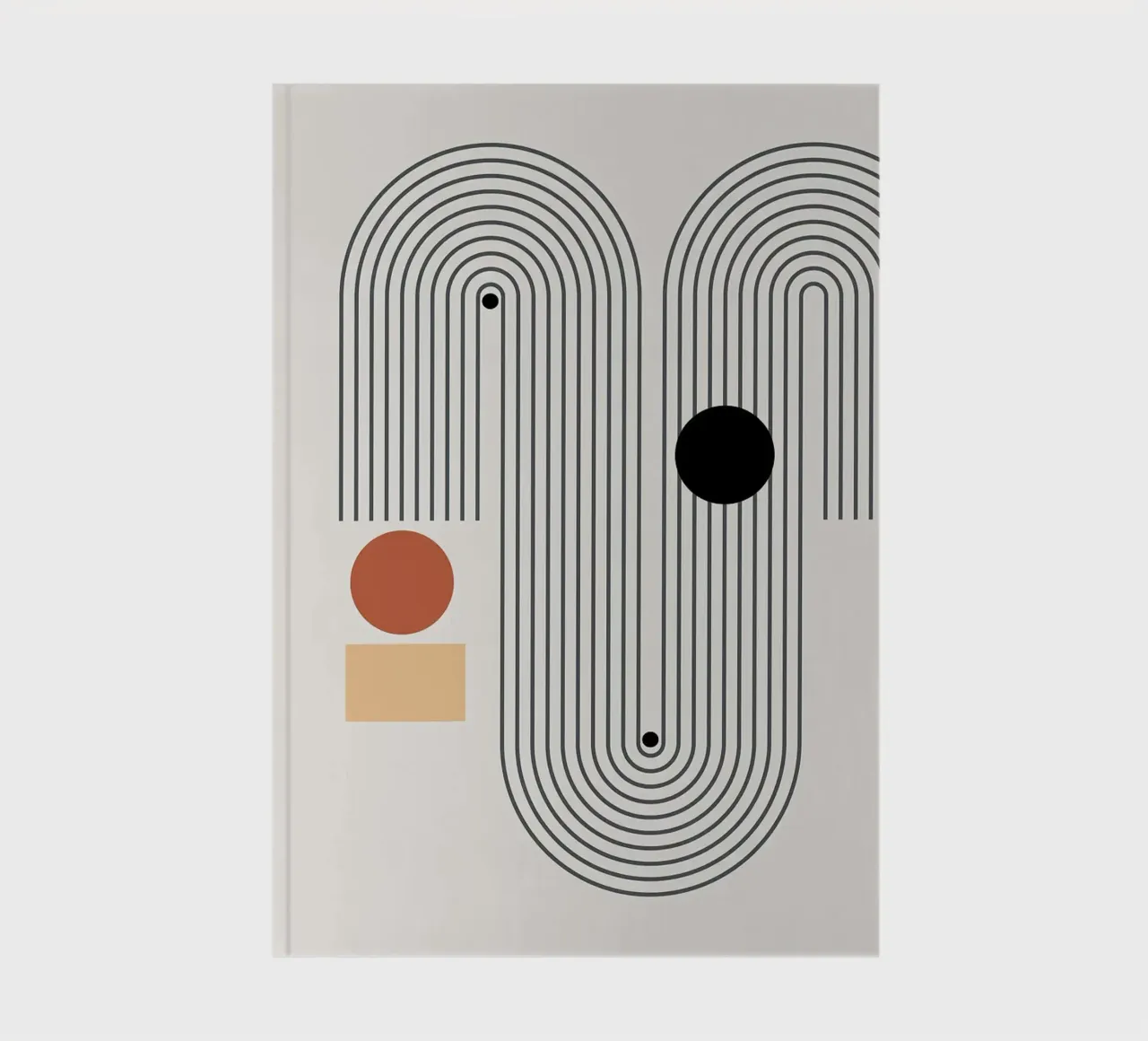 formas geométricas líneas círculos arcos cuaderno de Purrfect Whiskers Art