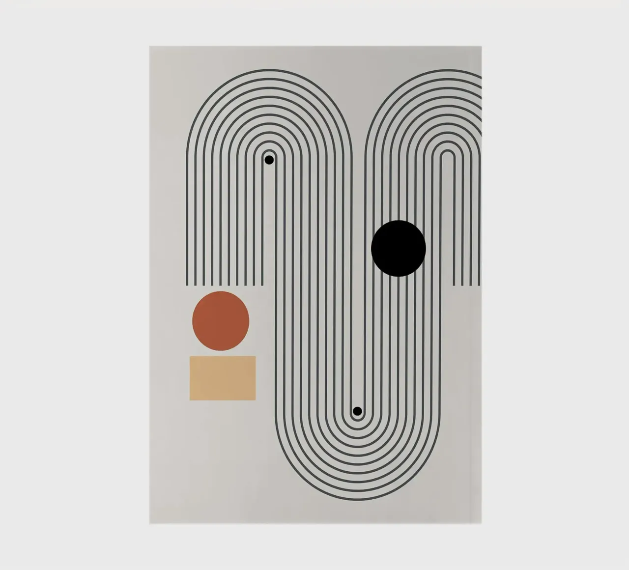 formas geométricas líneas círculos arcos cuaderno de Purrfect Whiskers Art