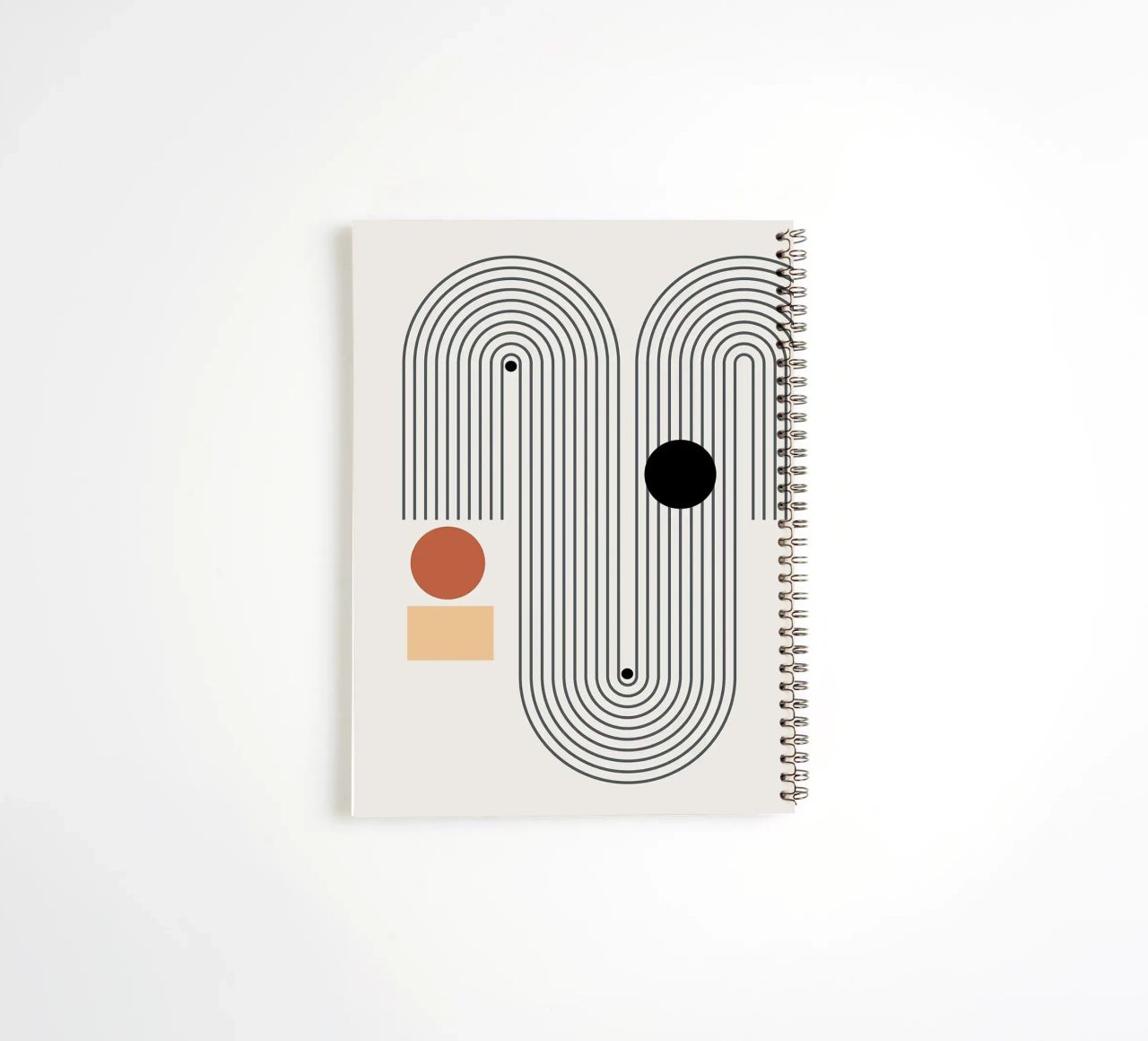 geometric shapes line patterns circles arcs spiral notebook by Purrfect Whiskers Art