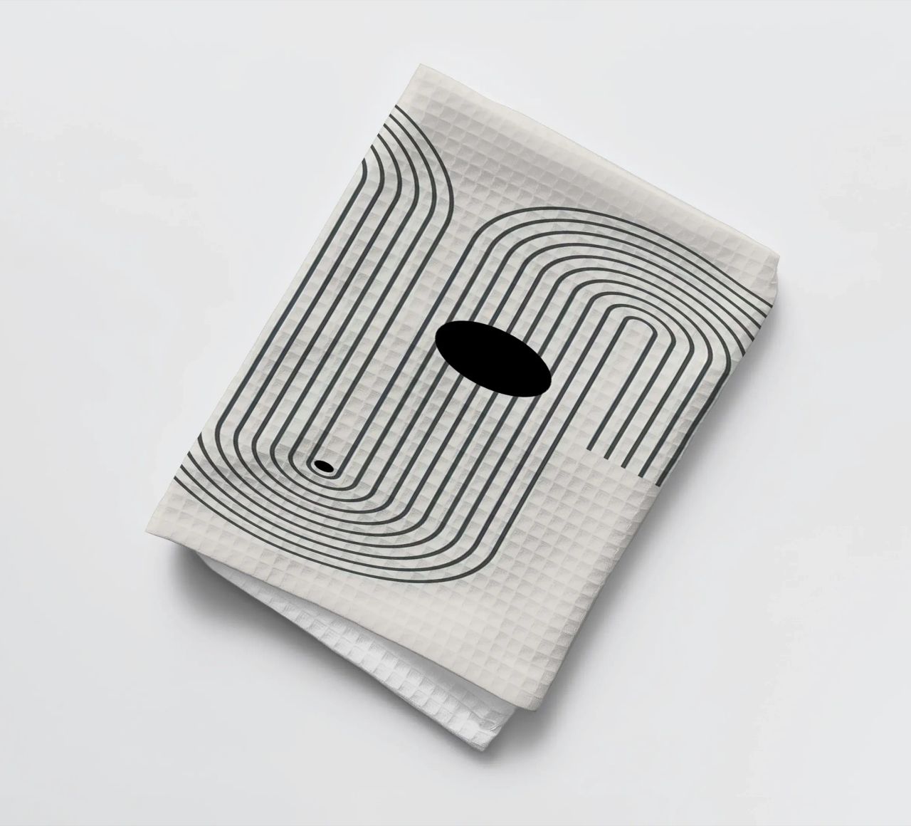 geometric shapes line patterns circles arcs tea towel by Purrfect Whiskers Art