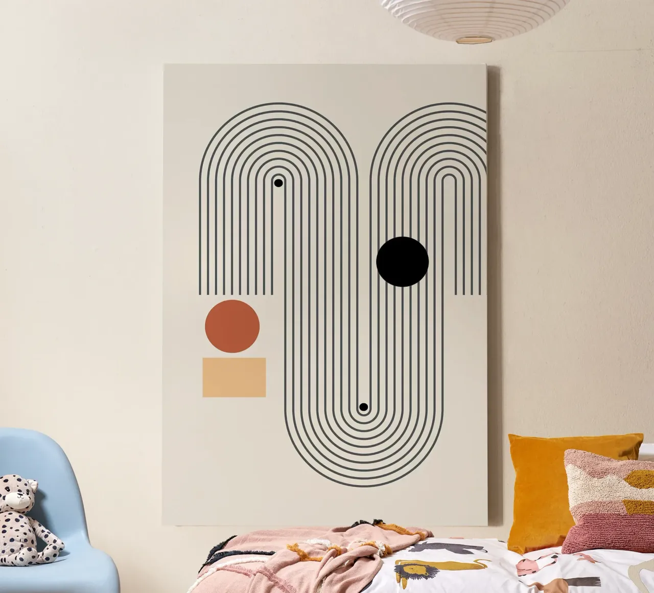 Geometrische Formen Linienmuster Kreise Bögen Leinwand von Purrfect Whiskers Art