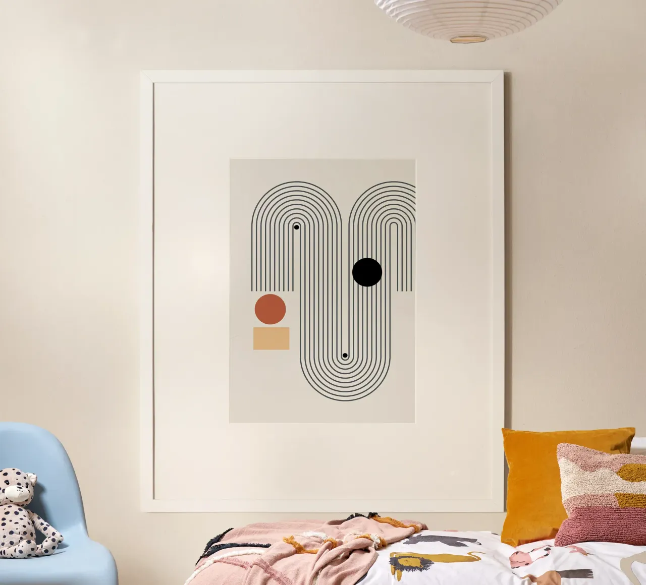 Geometrische Formen Linienmuster Kreise Bögen Poster von Purrfect Whiskers Art