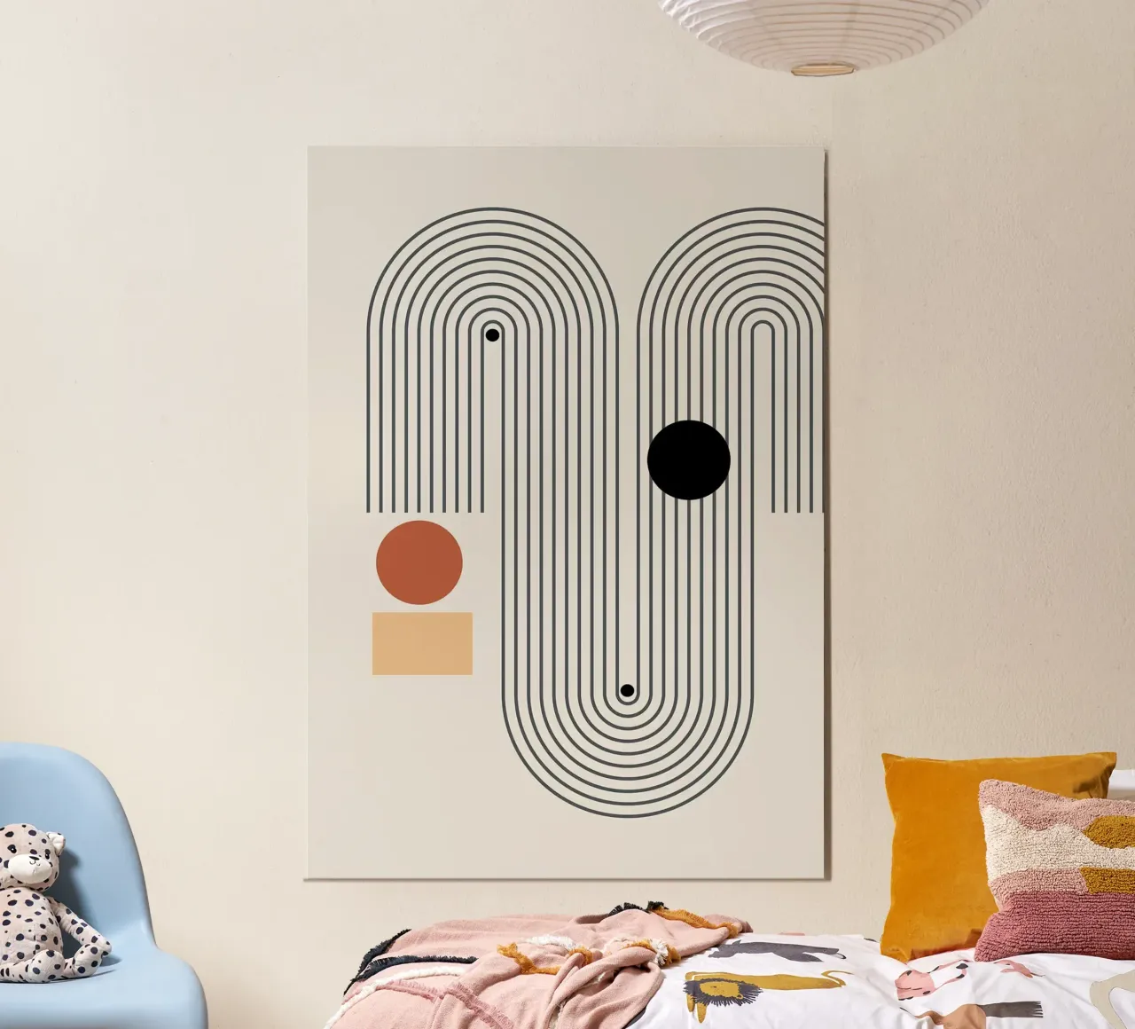 Geometrische Formen Linienmuster Kreise Bögen Poster von Purrfect Whiskers Art