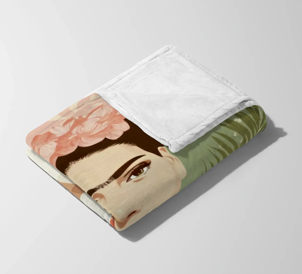 Icona tropicale con corona floreale e caffè in una giungla pastello coperta in pile da Modern Muse
