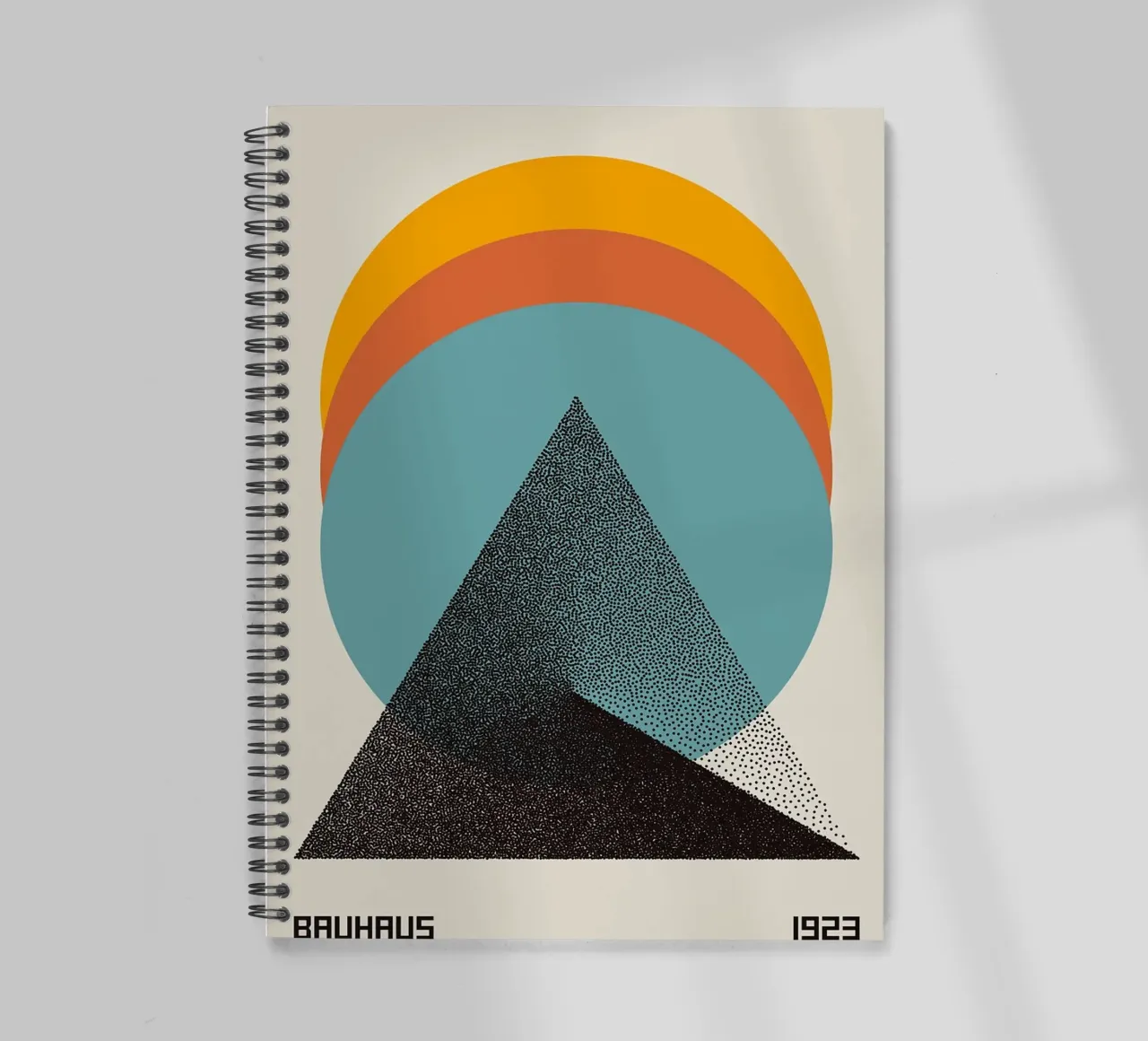triangle circle shapes geometry spiral notebook by Purrfect Whiskers Art