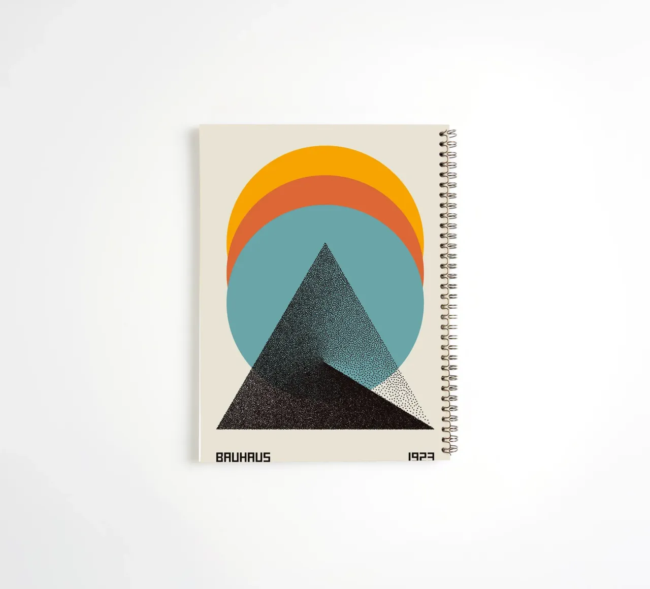 triangle circle shapes geometry spiral notebook by Purrfect Whiskers Art