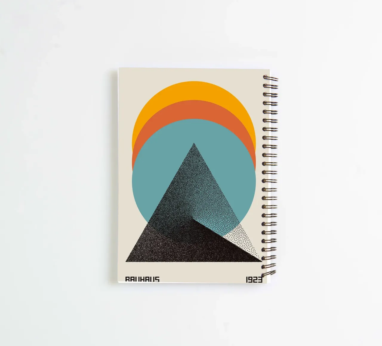 triangle circle shapes geometry spiral notebook by Purrfect Whiskers Art