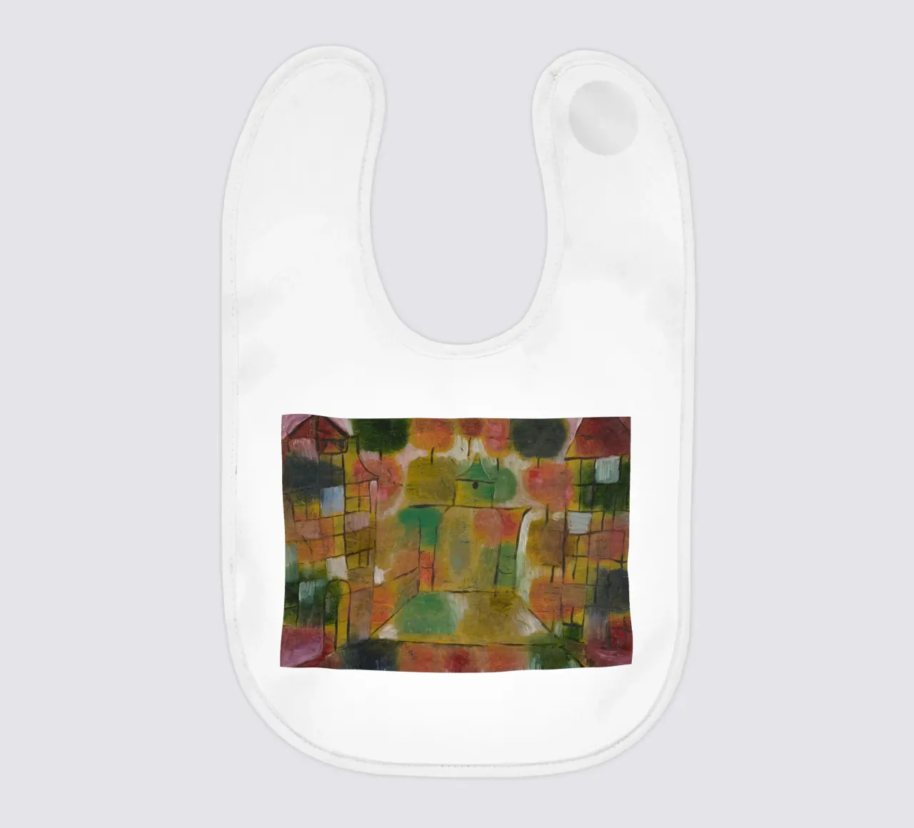 Paul Klee – Tree and Architecture: Rhythms 1920 baby bib by Wirla