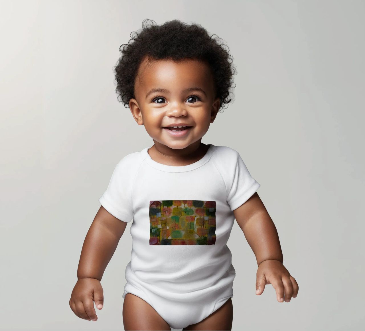 Paul Klee – Tree and Architecture: Rhythms 1920 short-sleeve baby romper by Wirla