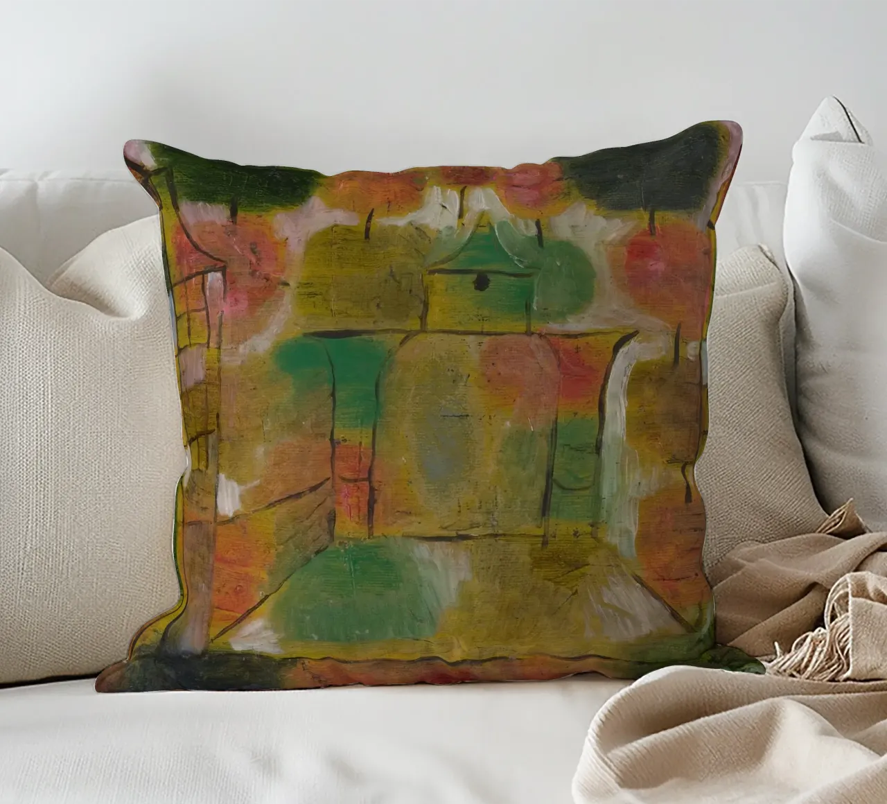 Paul Klee - Arbre et architecture : Rythmes 1920 coussin de Wirla