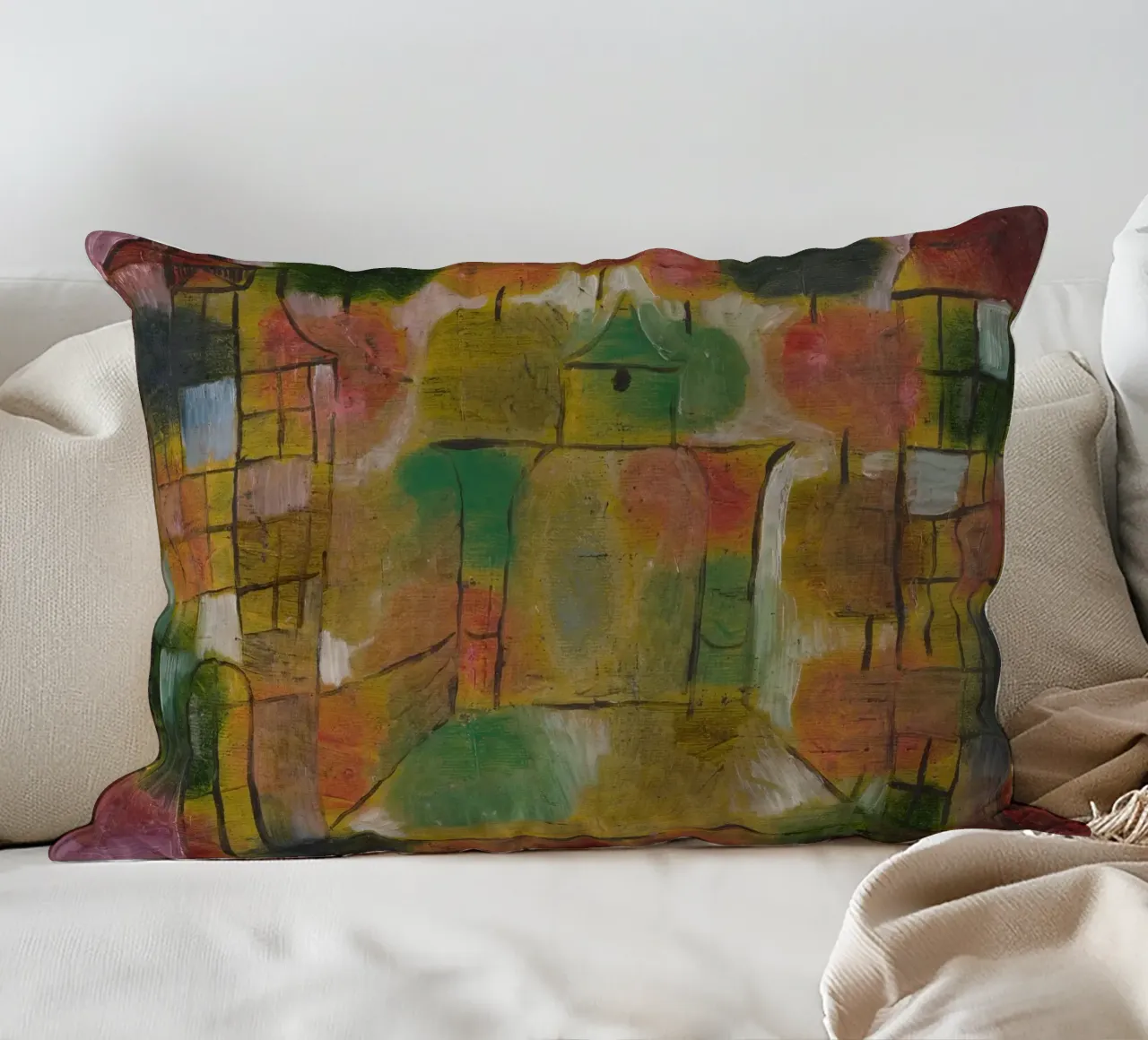 Paul Klee - Arbre et architecture : Rythmes 1920 coussin de Wirla