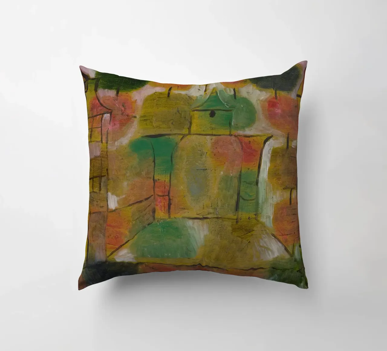Paul Klee - Arbre et architecture : Rythmes 1920 coussin de Wirla