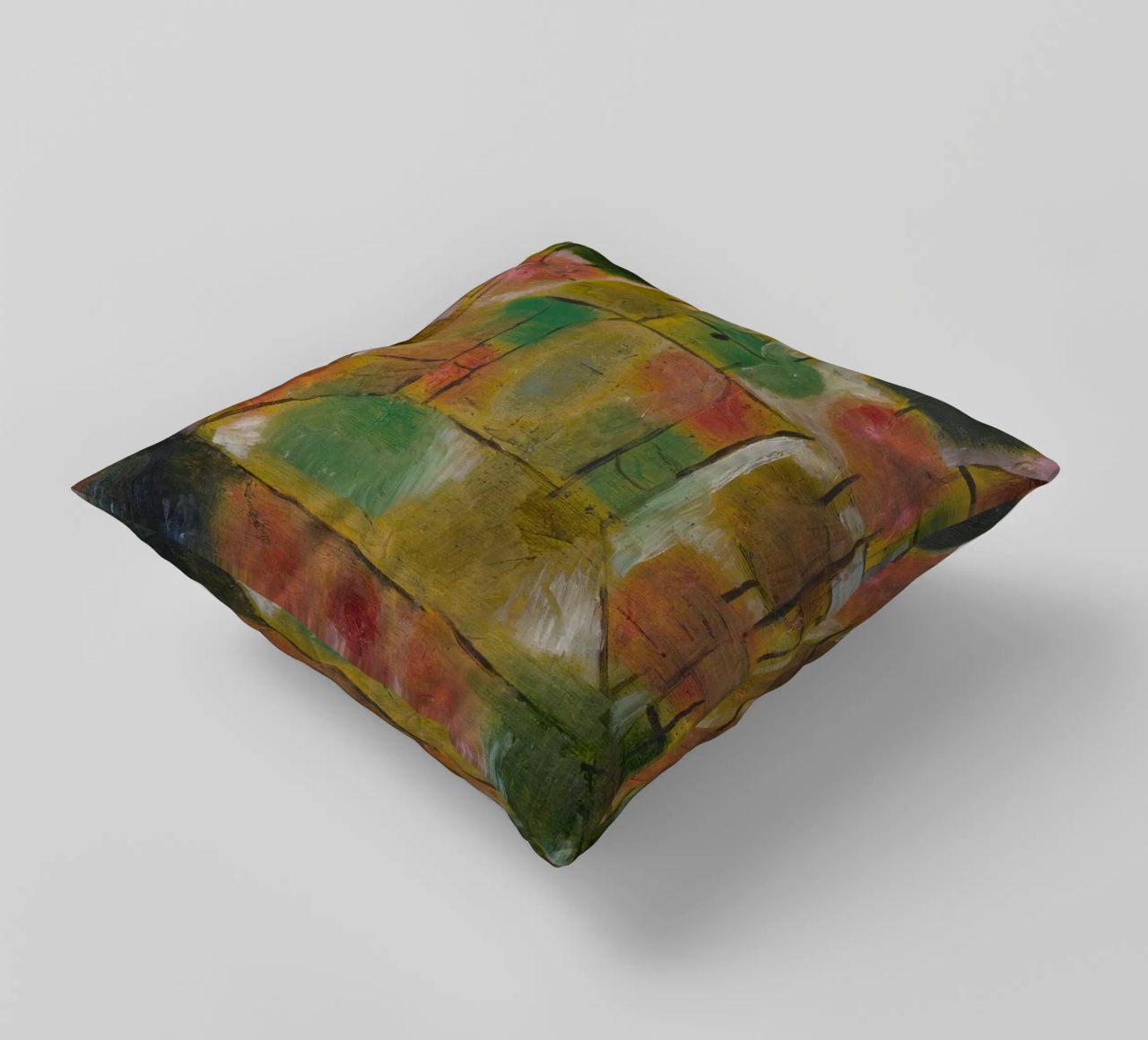 Paul Klee – Tree and Architecture: Rhythms 1920 decorative cushion by Wirla